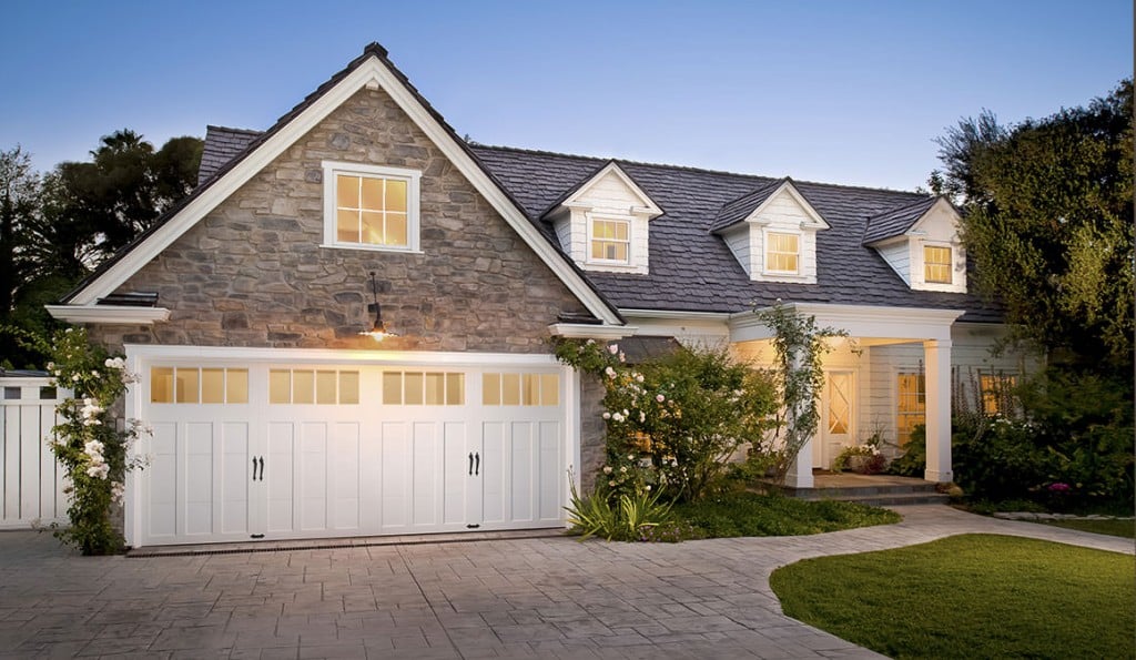 A white garage door that won't open